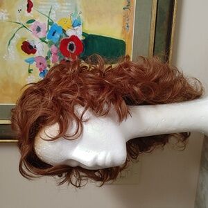 100% Kanekalone Natural Curl Synthetic Wig Brownish Red Size L to XL 14" Long